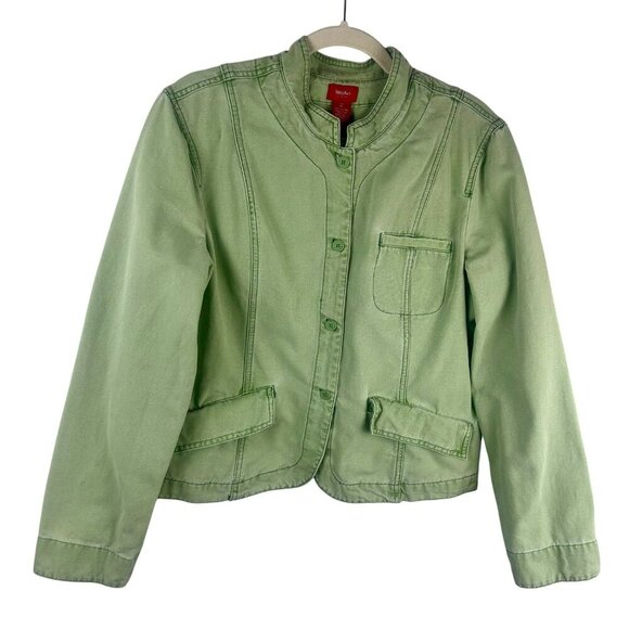 Vintage‎ Y2K Mossimo Jacket Women XL Green Cotton Faded Long Sleeves Boho Target - Picture 1 of 5
